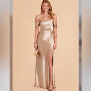 Birdy Grey Mia Convertible Dress - SHINY SATIN Neutral CHAMPAGNE dress